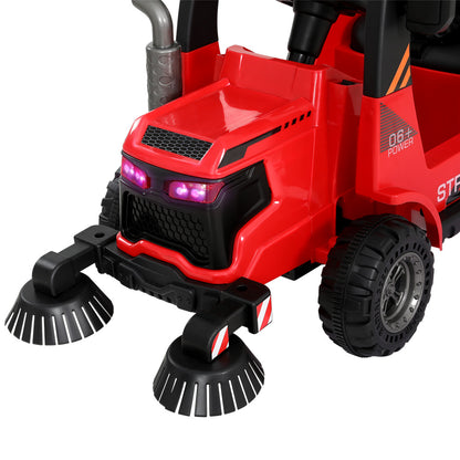 Rigo Kids Electric Ride On Car Street Sweeper Truck Toy Cars Remote 12V Red - Cosy Abode