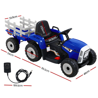 Rigo Kids Electric Ride On Tractor 12V Blue - Cosy Abode