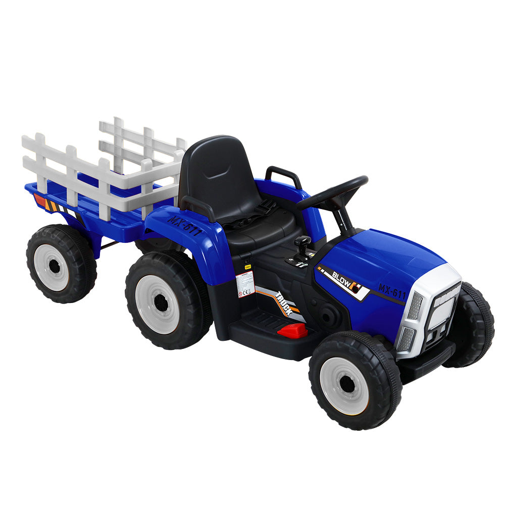 Rigo Kids Electric Ride On Tractor 12V Blue - Cosy Abode