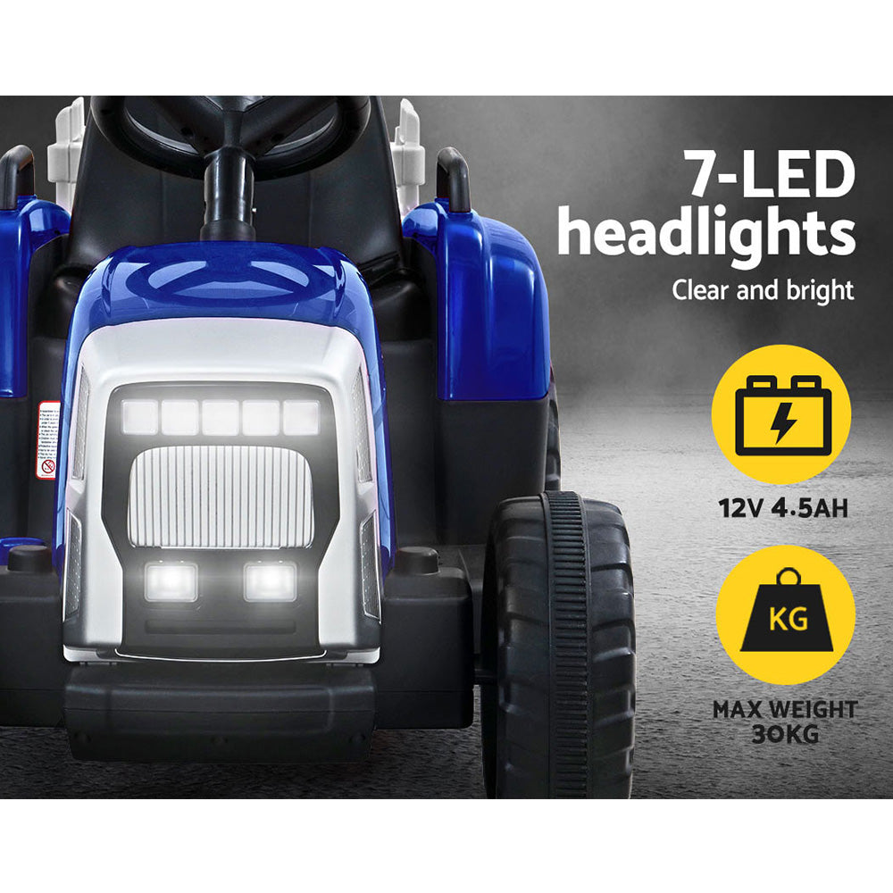 Rigo Kids Electric Ride On Tractor 12V Blue - Cosy Abode