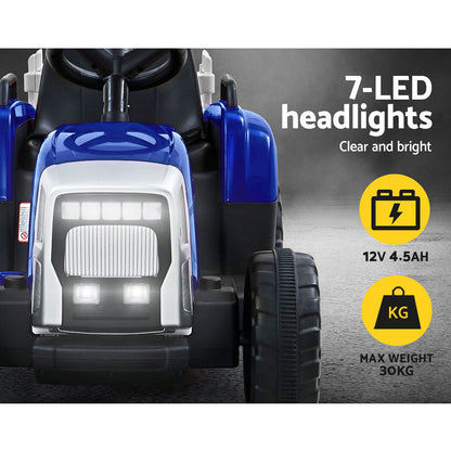 Rigo Kids Electric Ride On Tractor 12V Blue - Cosy Abode