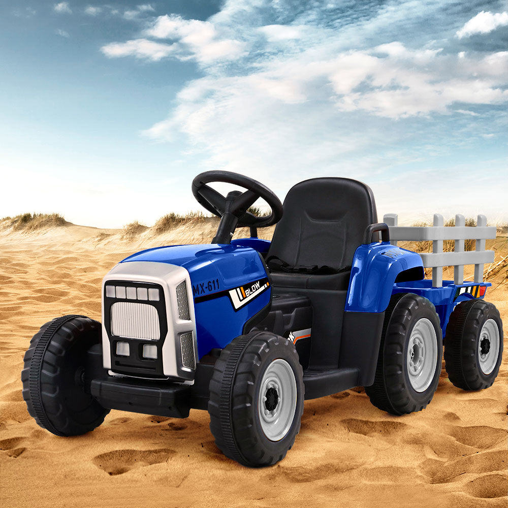 Rigo Kids Electric Ride On Tractor 12V Blue - Cosy Abode