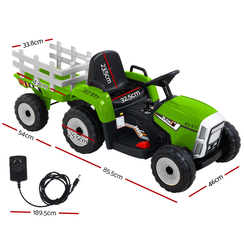 Rigo Kids Electric Ride On Tractor 12V Green - Cosy Abode