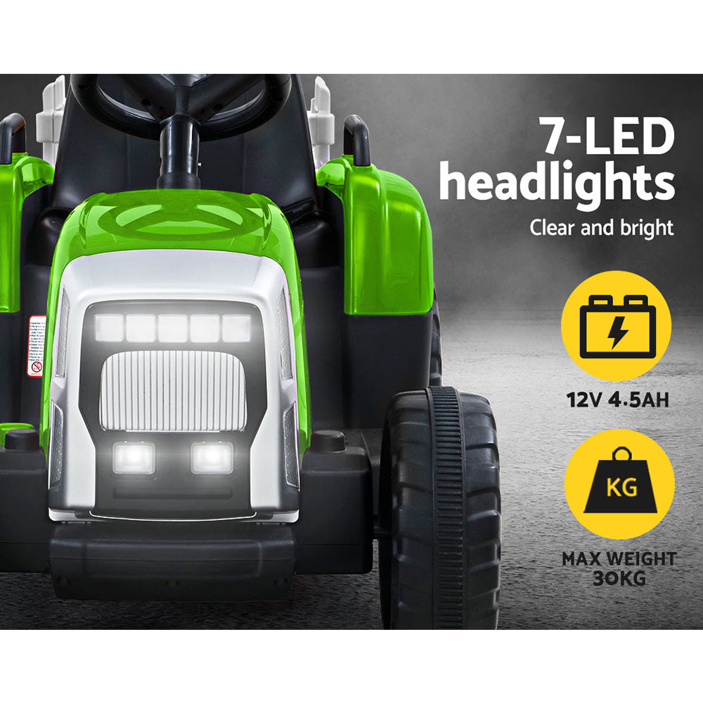 Rigo Kids Electric Ride On Tractor 12V Green - Cosy Abode