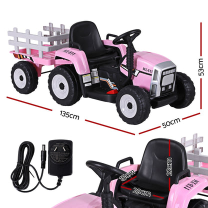 Rigo Kids Electric Ride On Tractor 12V Pink - Cosy Abode