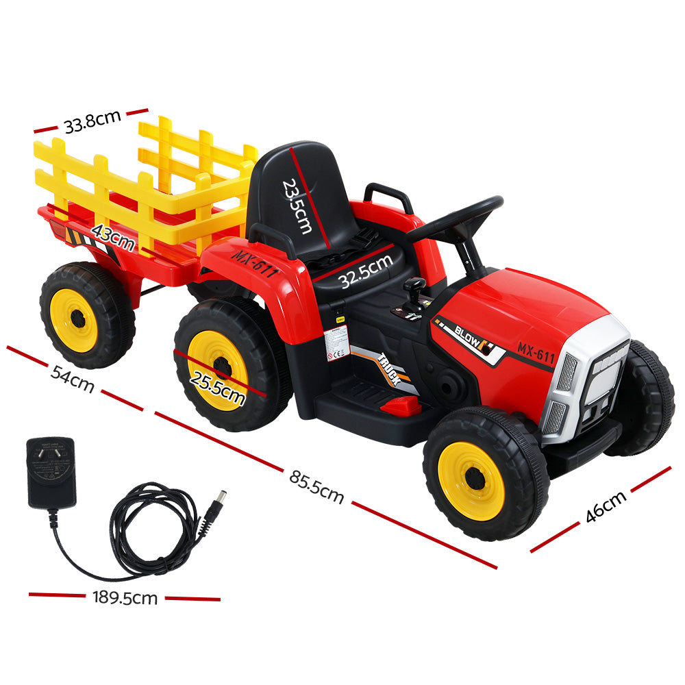 Rigo Kids Electric Ride On Tractor 12V Red - Cosy Abode