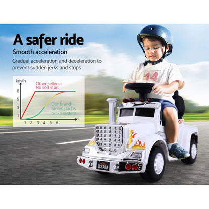 Rigo Kids Electric Ride On Truck 6V White - Cosy Abode