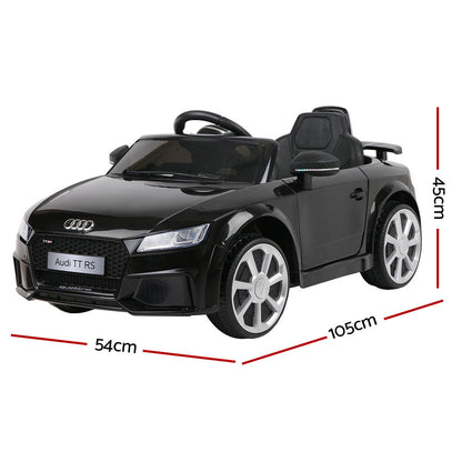 Kids Electric Ride On Car Audi Licensed TTRS Toy Cars Remote 12V Battery Black - Cosy Abode