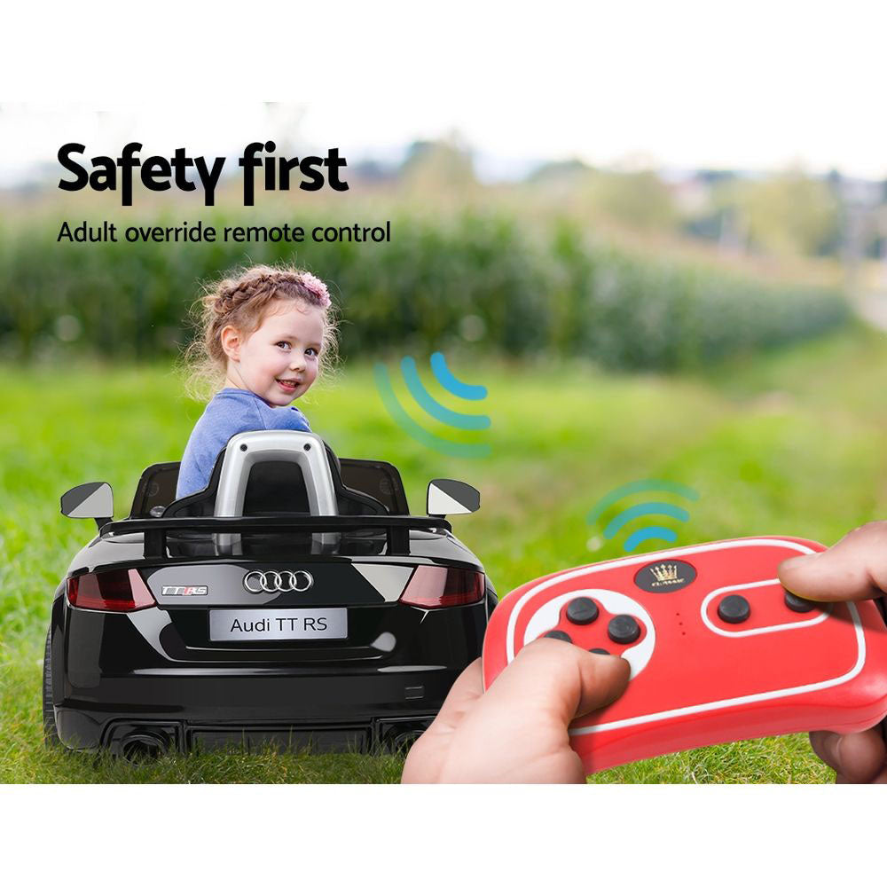 Kids Electric Ride On Car Audi Licensed TTRS Toy Cars Remote 12V Battery Black - Cosy Abode