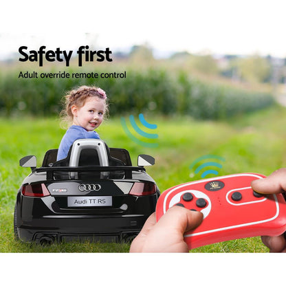 Kids Electric Ride On Car Audi Licensed TTRS Toy Cars Remote 12V Battery Black - Cosy Abode