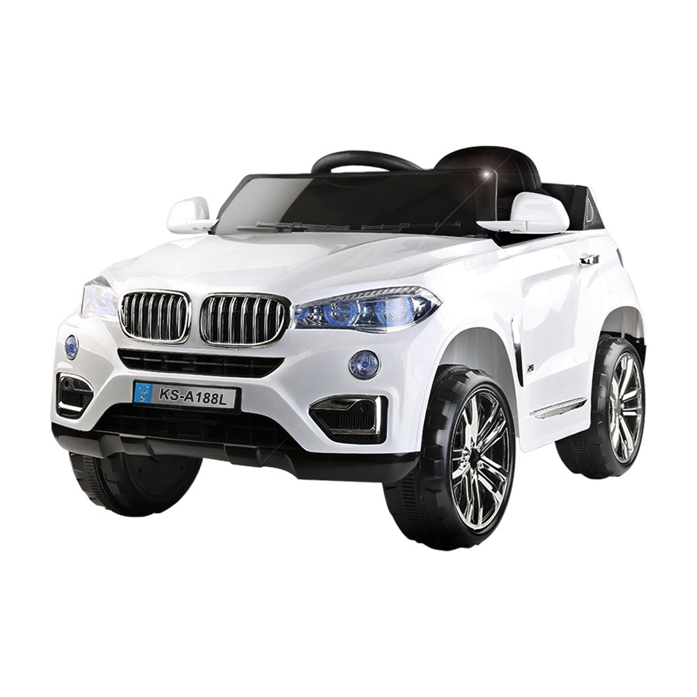 Rigo Kids Electric Ride On Car SUV BMW-Inspired X5 Toy Cars Remote 6V White - Cosy Abode