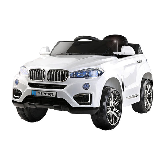 Rigo Kids Electric Ride On Car SUV BMW-Inspired X5 Toy Cars Remote 6V White - Cosy Abode