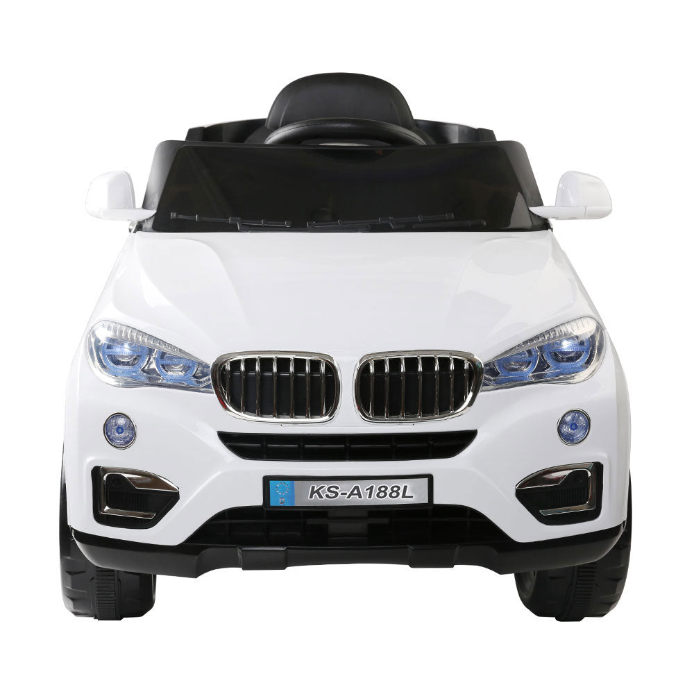 Rigo Kids Electric Ride On Car SUV BMW-Inspired X5 Toy Cars Remote 6V White - Cosy Abode
