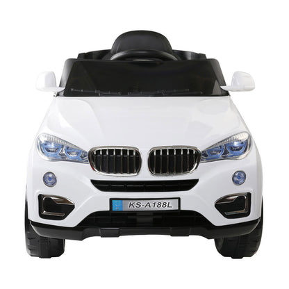 Rigo Kids Electric Ride On Car SUV BMW-Inspired X5 Toy Cars Remote 6V White - Cosy Abode