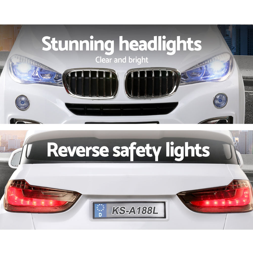 Rigo Kids Electric Ride On Car SUV BMW-Inspired X5 Toy Cars Remote 6V White - Cosy Abode