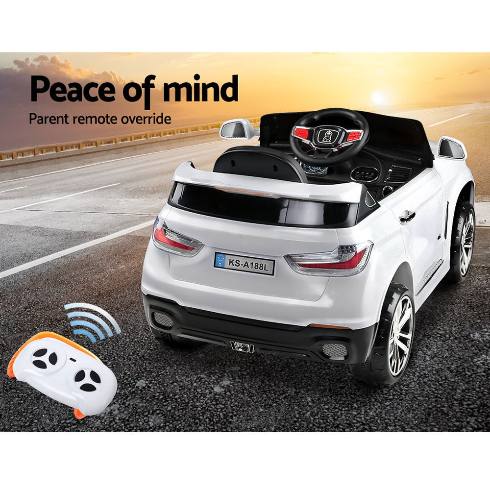 Rigo Kids Electric Ride On Car SUV BMW-Inspired X5 Toy Cars Remote 6V White - Cosy Abode