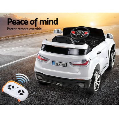 Rigo Kids Electric Ride On Car SUV BMW-Inspired X5 Toy Cars Remote 6V White - Cosy Abode