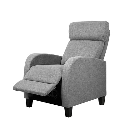 Artiss Fabric Reclining Armchair - Grey - Cosy Abode