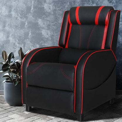 Artiss Recliner Chair Gaming Chair Leather Black Serik - Cosy Abode