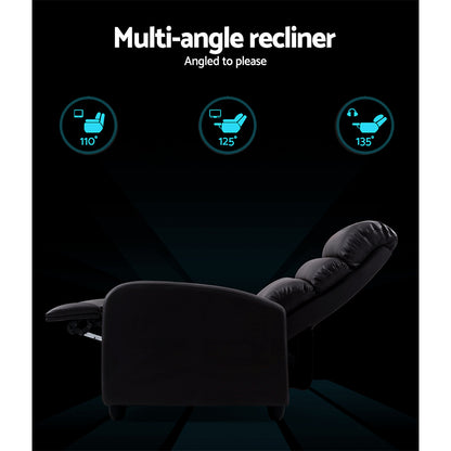 Artiss Recliner Armchair Brown Faux Leather Bolivia - Cosy Abode