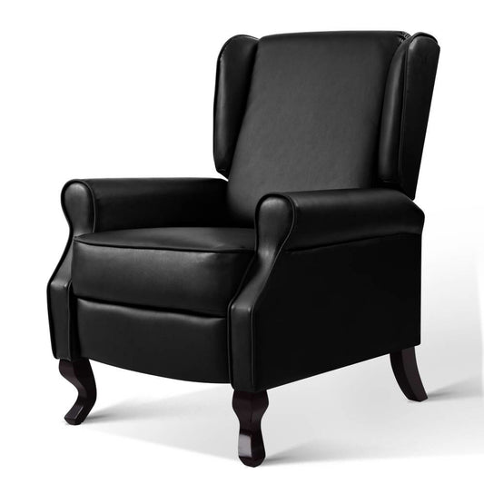 Artiss Recliner Armchair Black Faux Leather Domini - Cosy Abode