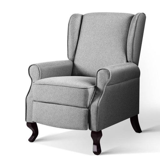 Artiss Recliner Armchair Grey Fabric Domini - Cosy Abode