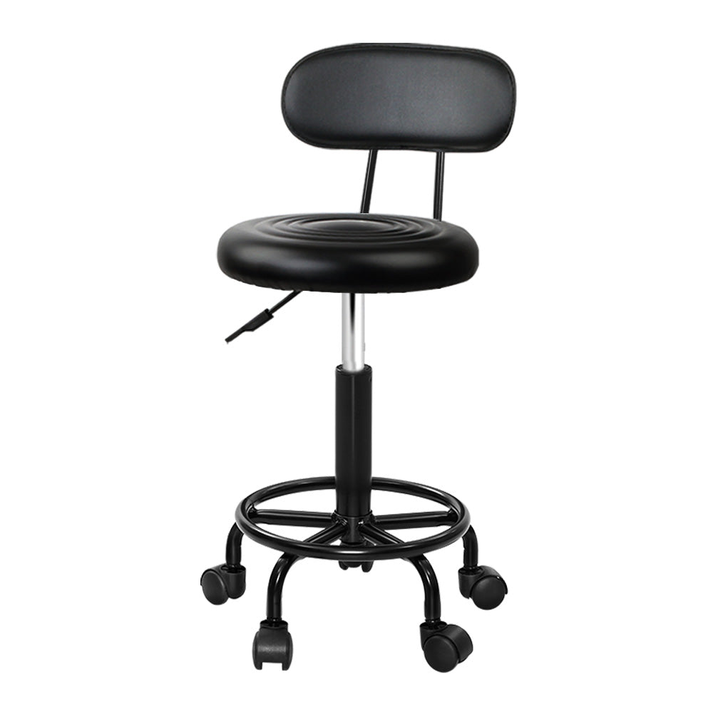 Artiss Salon Stool Swivel Chair Backrest - Cosy Abode