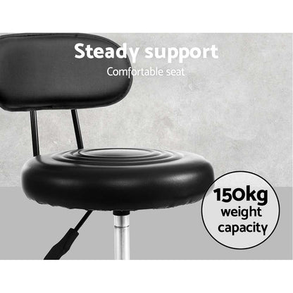 Artiss Salon Stool Swivel Chair Backrest - Cosy Abode