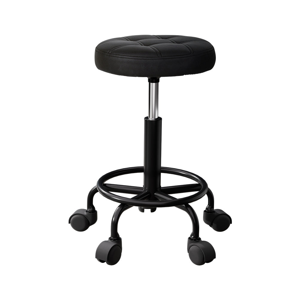Artiss Salon Stool Round Swivel Chairs Black - Cosy Abode