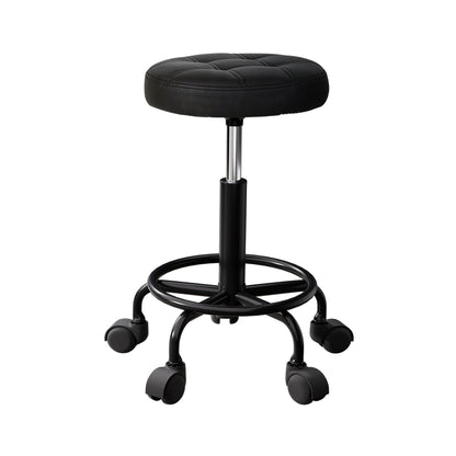 Artiss Salon Stool Round Swivel Chairs Black - Cosy Abode