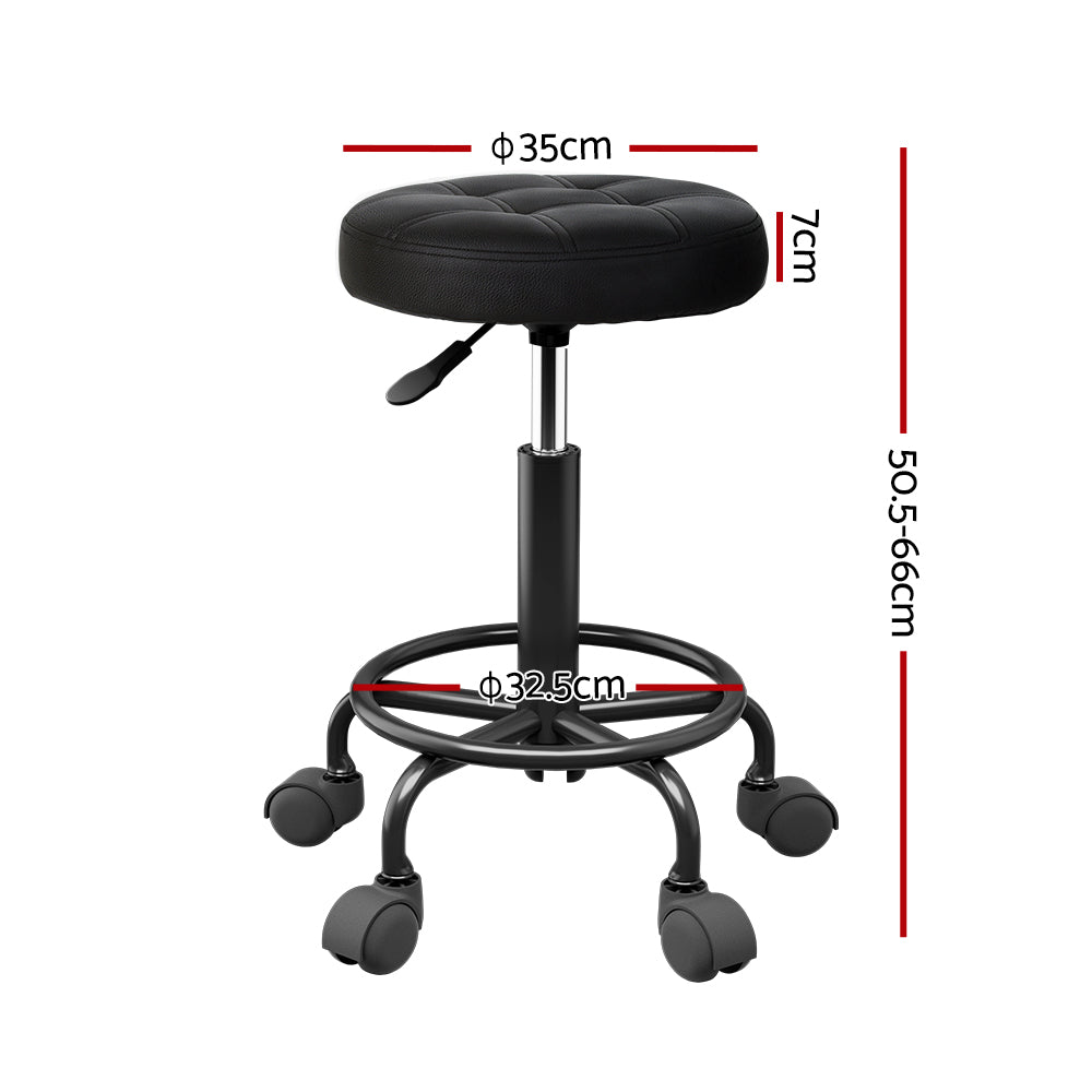 Artiss Salon Stool Round Swivel Chairs Black - Cosy Abode