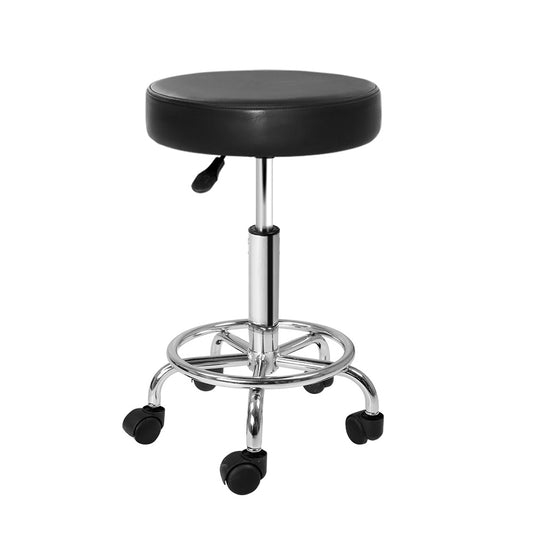 Artiss Salon Stool Round Swivel Chair Black - Cosy Abode
