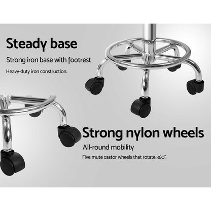 Artiss Salon Stool Round Swivel Chair Black - Cosy Abode