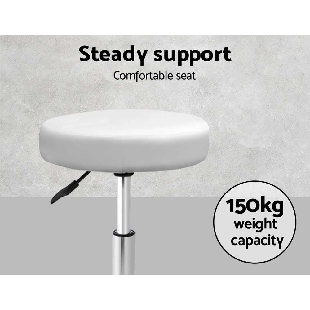 Artiss Salon Stool Round Swivel Chair White - Cosy Abode