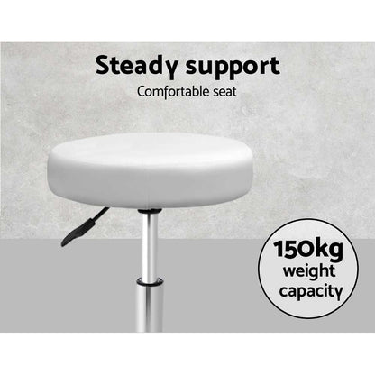 Artiss Salon Stool Round Swivel Chair White - Cosy Abode