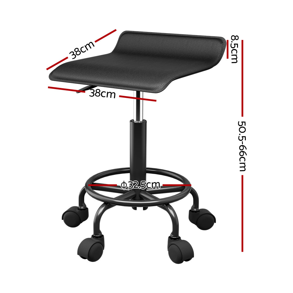 Artiss Salon Stool Square Swivel Chair Black - Cosy Abode