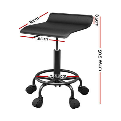 Artiss Salon Stool Square Swivel Chair Black - Cosy Abode
