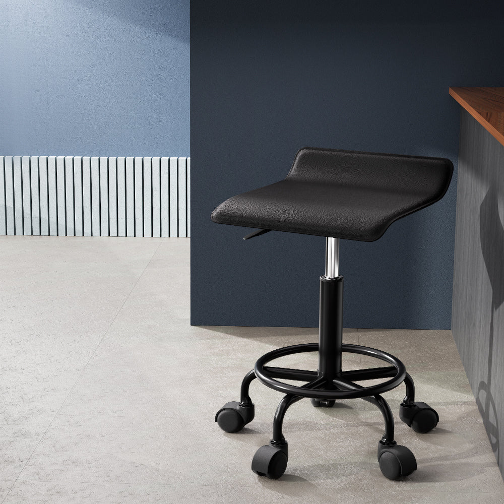 Artiss Salon Stool Square Swivel Chair Black - Cosy Abode