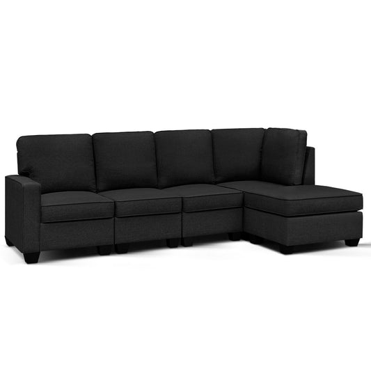 Artiss Modular Sofa Chaise Set 5-seater Dark Grey - Cosy Abode