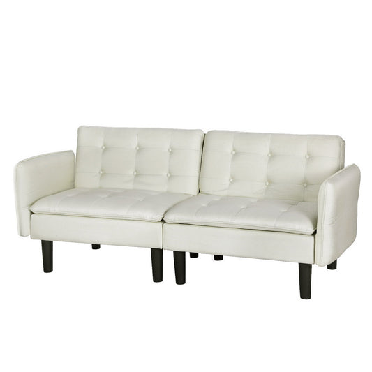 Artiss Sofa Bed 192CM Beige Faux Linen Fabric - Cosy Abode