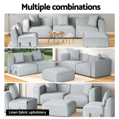 Artiss Modular Sofa Chaise Set 5-Seater Grey - Cosy Abode
