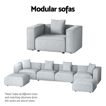 Artiss Modular Sofa Chaise Set 5-Seater Grey - Cosy Abode