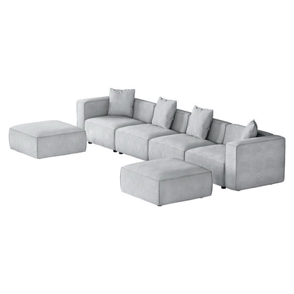 Artiss Modular Sofa Chaise Set 6-Seater Grey - Cosy Abode