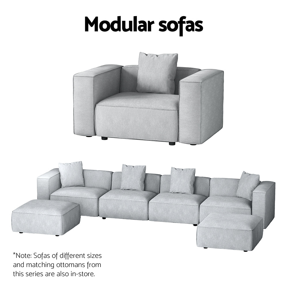 Artiss Modular Sofa Chaise Set 6-Seater Grey - Cosy Abode