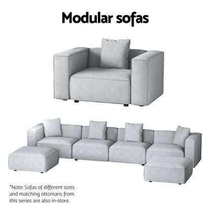 Artiss Modular Sofa Chaise Set 6-Seater Grey - Cosy Abode
