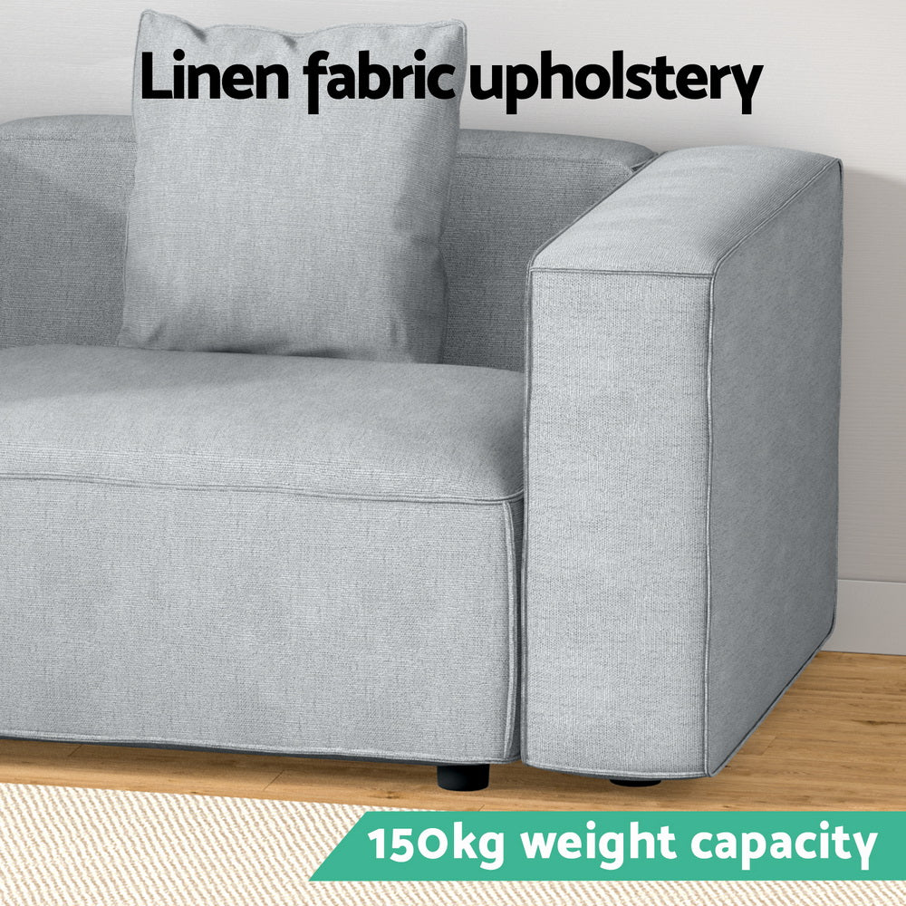 Artiss Modular Sofa Chaise Set 1-Seater Grey - Cosy Abode