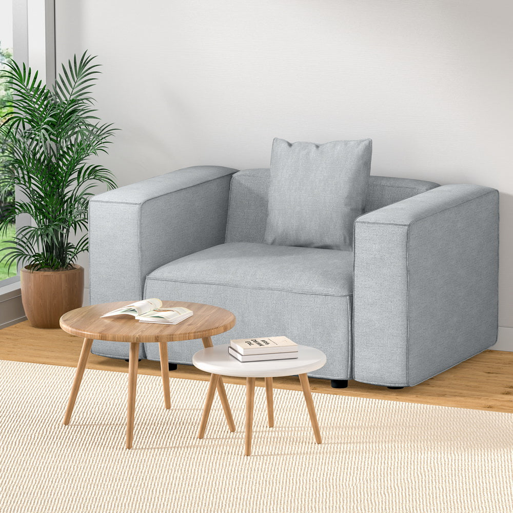 Artiss Modular Sofa Chaise Set 1-Seater Grey - Cosy Abode