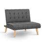 Artiss Recliner Single Sofa Bed Dark Grey Fabric - Cosy Abode