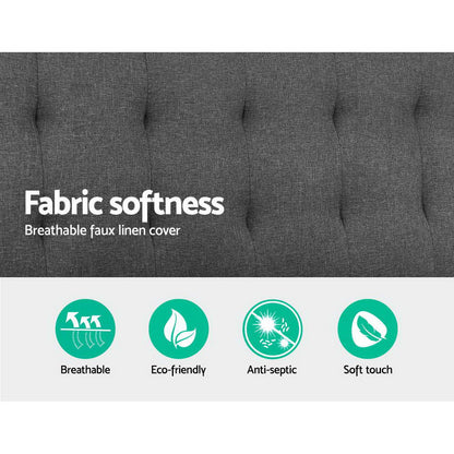 Artiss Recliner Single Sofa Bed Dark Grey Fabric - Cosy Abode