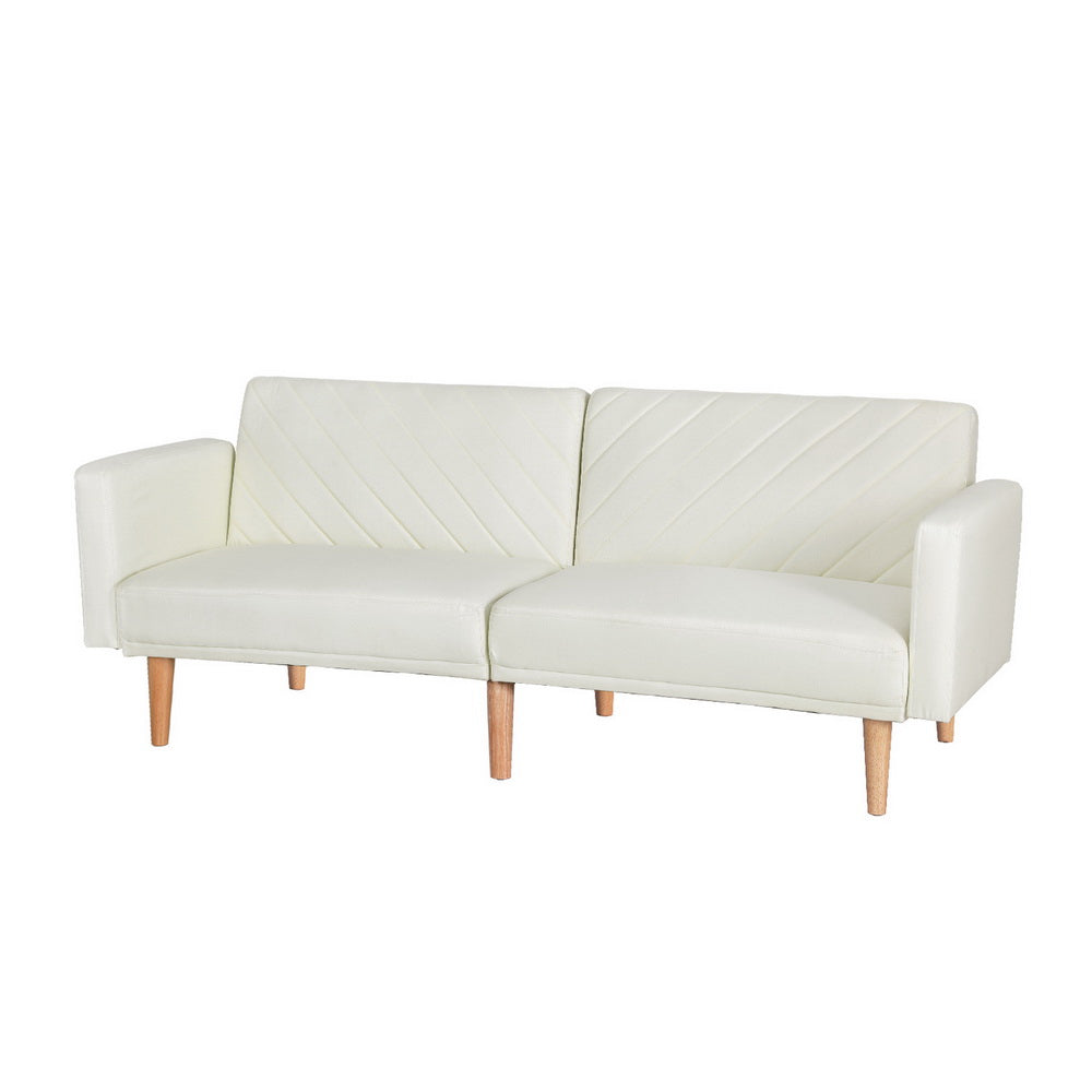 Artiss Sofa Bed 195CM Beige Faux Linen - Cosy Abode